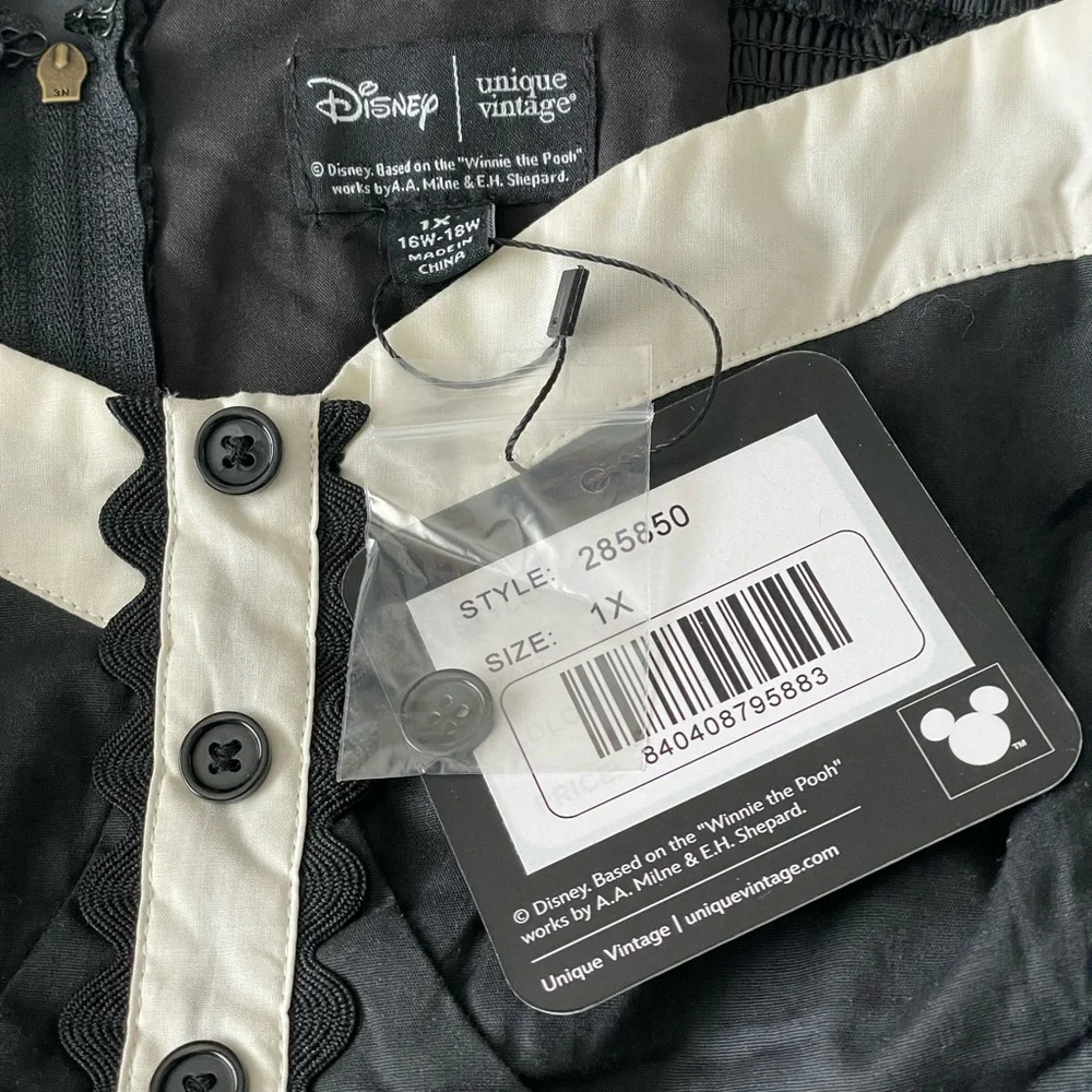 Disney Black and Cream Halloween Winnie the Pooh Print Dress - Picture 6 of 8